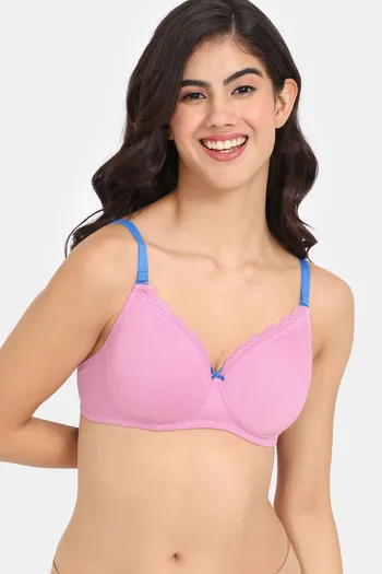 Buy Rosaline Rerooted Simplicity Padded Non Wired 3/4th Coverage T-Shirt Bra - Lilac Chifon